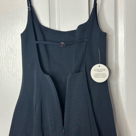 STAUD Joli Open-Back Full Skirt Maxi Dress Gown Navy Blue NWT Size 4 - Picture 7 of 16